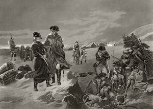 George Washington en La Fayette in Valley Forge, uit 